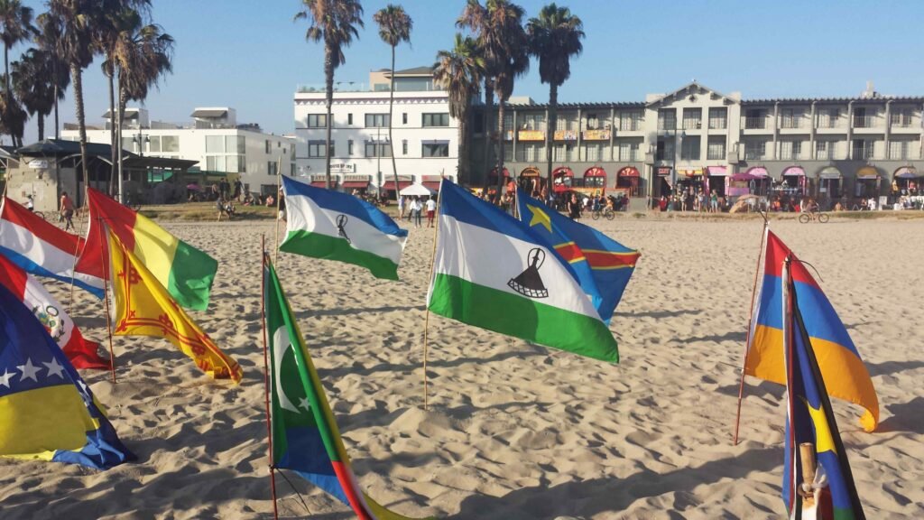 #22. Lesotho Flag at Flags of the World Display in Venice Beach, CA (2016)